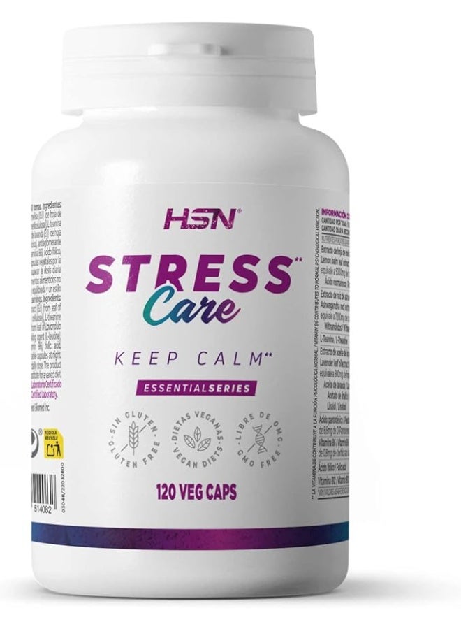 أتش أس أن مكمل غذائي للعناية بالتوتر من HSN | يحتوي على مستخلص أشواغاندا KSM-66® ومستخلصات عشبية طبيعية وفيتامينات - 120 كبسولة نباتية - Image 1